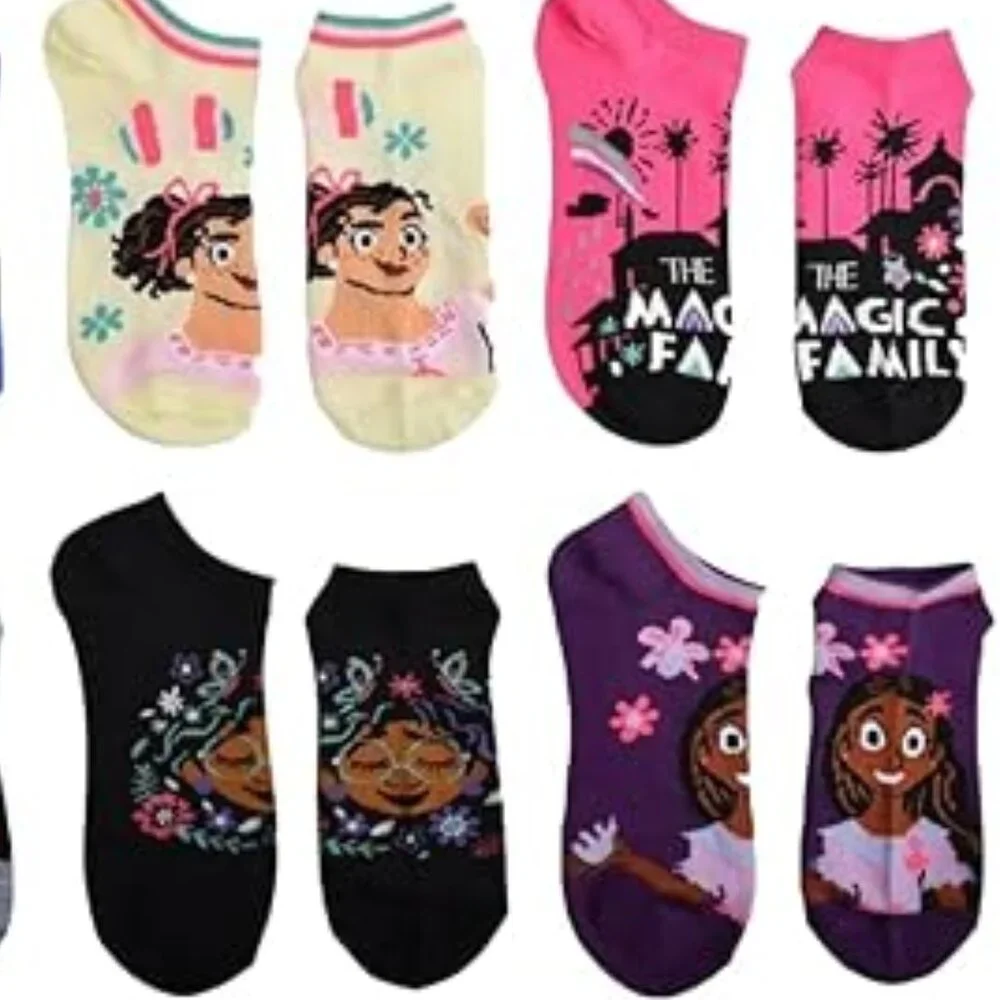 GIRL DISNEY ENCANTO 6 PACK NO SHOW SOCKS (M/L 3 - 10 )